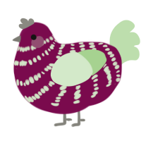 Cupcake Wrapper, a wine and gluppy chicken with a bar pattern