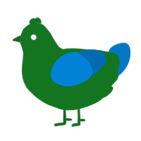 A leaf and sapphire chicken