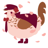 A rose and russet chicken with a half-lace pattern