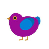 sky, a plum and sapphire chicken