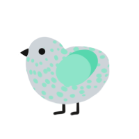 Peppermint Tea, a mist and mint chicken with a speckle pattern