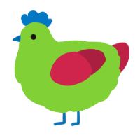 A grass and crimson chicken
