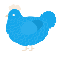 A sky chicken with a lace pattern