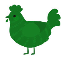 A leaf chicken with a bar pattern