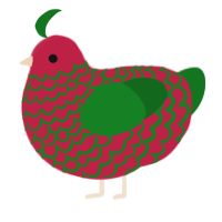 A crimson and leaf chicken with a lace pattern