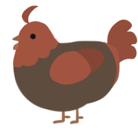 A bark and russet chicken with a head pattern