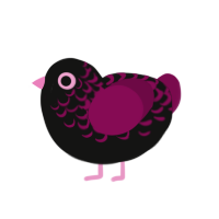 Scabiosa, a black and wine chicken with a half-lace pattern