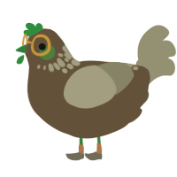 A bark and ash chicken with a neck-speckle pattern
