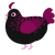 Scabiosa, a black and wine chicken with a half-lace pattern