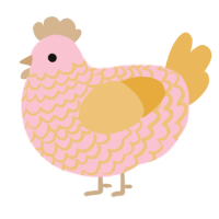 A rose and honey chicken with a lace pattern
