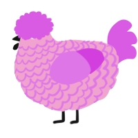 A pink and orchid chicken with a lace pattern