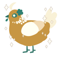 A gold and cream chicken with a neck-speckle pattern