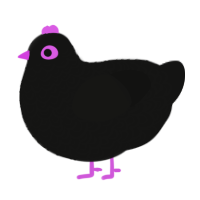 A black chicken with a double-lace pattern