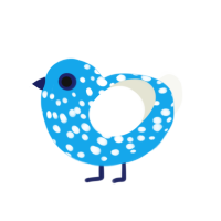 Snowdrop, a sky and white chicken with a speckle pattern