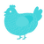 A aqua chicken with a lace pattern