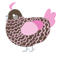 A bark and pink chicken with a lace pattern