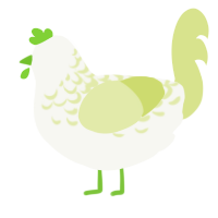 A white and lemon chicken with a half-lace pattern