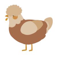 A brown and beige chicken with a head pattern