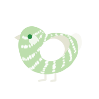 KeyLime, a gluppy and white chicken with a bar pattern