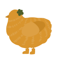 A orange chicken with a bar pattern