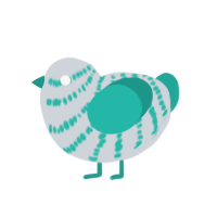 miku 5224, a mist and turquoise chicken with a head pattern