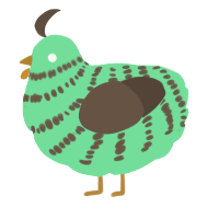 A spring and bark chicken with a bar pattern