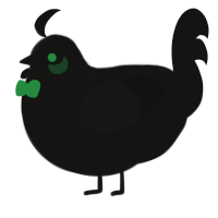 A black chicken with a neck-speckle pattern