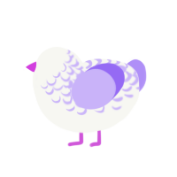 (unnamed), a white and lilac chicken with a half-lace pattern