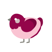 heart valve, a rose and maroon chicken with a head pattern