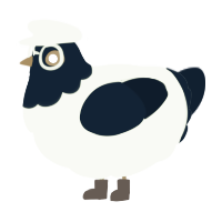 A apple and tumblr chicken with a head pattern