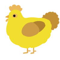 A yellow and gold chicken