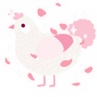 A white and rose chicken with a lace pattern