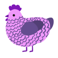 A lavender and overcast chicken with a lace pattern