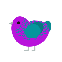 dsfjh, a amethyst and teal chicken with a half-lace pattern