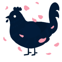 A tumblr chicken with a bar pattern