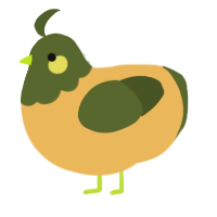 A honey and olive chicken with a head pattern
