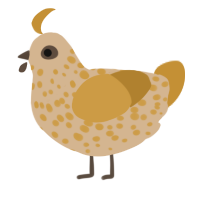A beige and gold chicken with a speckle pattern