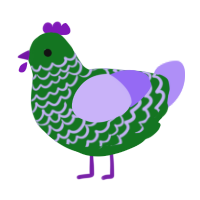 A leaf and lilac chicken with a lace pattern