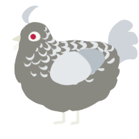 A ash and mist chicken with a half-lace pattern