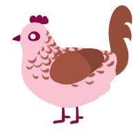 A rose and russet chicken with a half-lace pattern