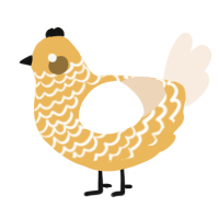 A honey and cream chicken with a lace pattern