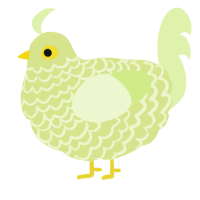 A lemon and apple chicken with a lace pattern