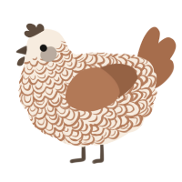 A cream and brown chicken with a double-lace pattern