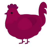A maroon chicken with a head pattern