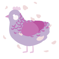 A lilac and plum chicken with a half-lace pattern
