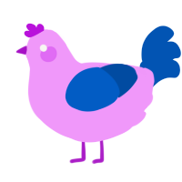 A lavender and ultramarine chicken