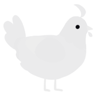 A black chicken with a head pattern