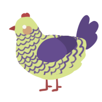 A lemon and overcast chicken with a lace pattern