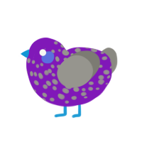 blowpop, a violet and ash chicken with a speckle pattern