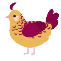 A honey and maroon chicken with a half-lace pattern